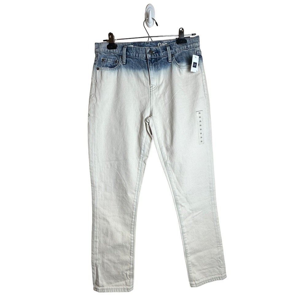 Gap 1969 Original Best Girlfriend Jeans Dip Dye Baggy Straight Womens Size 25